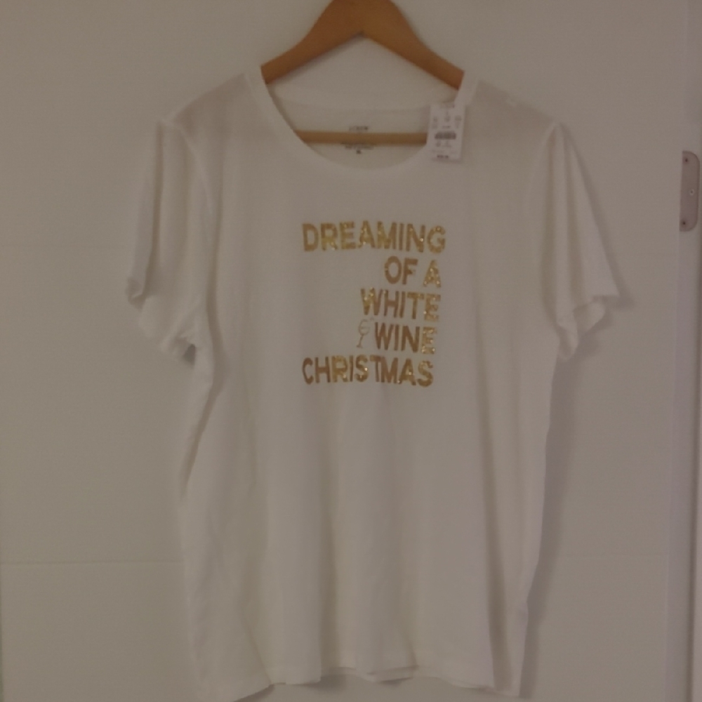 J. Crew White Short Sleeve Wine lover Collector Graphic Tee XL